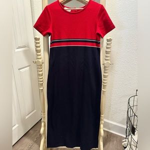 Talbots - Red and Blue Long Dress Casual